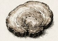 Etched illustration of a slice of chashu pork